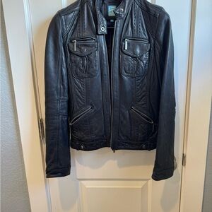 Barney’s CO OP New York women’s Black Leather Moto Jacket
